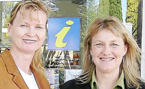 Queensland Tourism judge Claire McFarlane with Warwick Visitor Information Centre supervisor Charee Aspinall. Queensland Tourism judge Claire McFarlane with Warwick Visitor Information Centre supervisor Charee Aspinall.